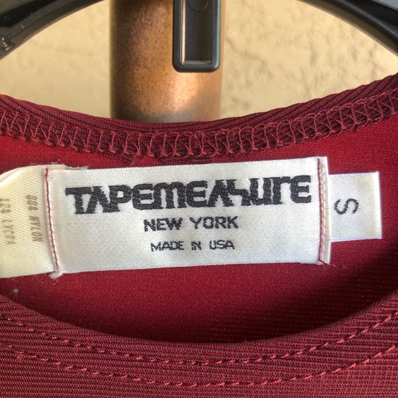 Vintage Tape Measure Body Suit Made in USA Size S in Oxblood - Picture 3 of 8